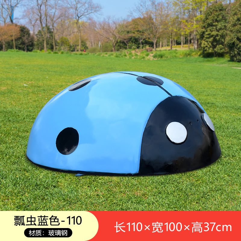 Large Outdoor Fiberglass Sculpture, Cartoon Ladybug Beetle Ornament for Park, Square, Manhole Cover & Lawn Decoration