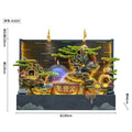Rockery Water Fountain Ornament, Feng Shui Water Wheel, Floor Standing Water Curtain Screen with Circulating Water, Wealth Attracting Decor for Office