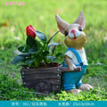 Large Creative Resin Cartoon Statue Rabbit Planter for Garden & Courtyard, Succulent Pot, Outdoor Landscape Decor