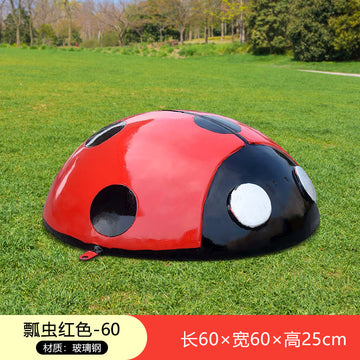 Large Outdoor Fiberglass Sculpture, Cartoon Ladybug Beetle Ornament for Park, Square, Manhole Cover & Lawn Decoration