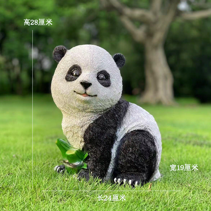Garden Decoration, Courtyard Ornaments, Outdoor Lawn Garden Sculpture Resin Crafts Animal Simulation Panda Figurine