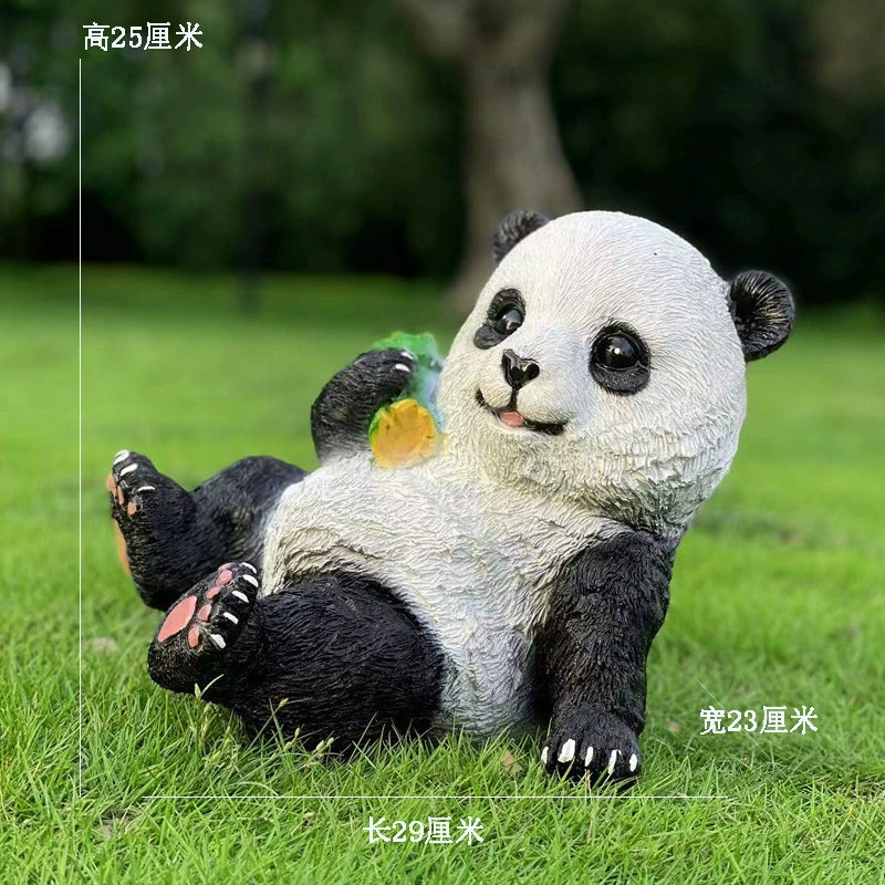 Garden Decoration, Courtyard Ornaments, Outdoor Lawn Garden Sculpture Resin Crafts Animal Simulation Panda Figurine