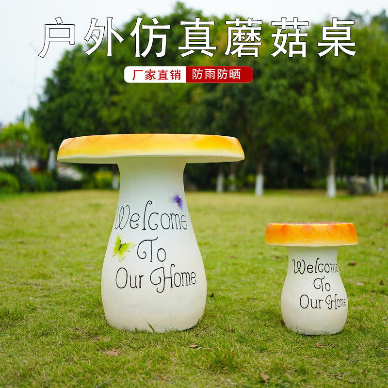 Cartoon Sunflower Table & Chair Sculpture, Commercial Street, Courtyard, Scenic Spot Lawn Landscape Decor, Amusement Park Display Ornaments