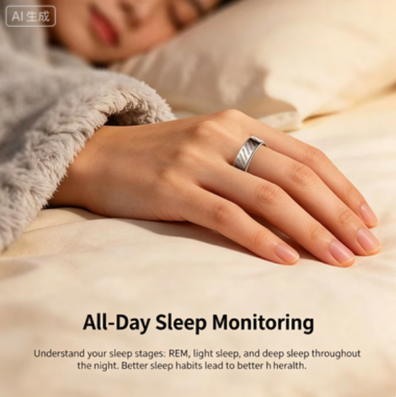 Smart Ring with Incoming Call Alerts & Heart Rate Monitoring