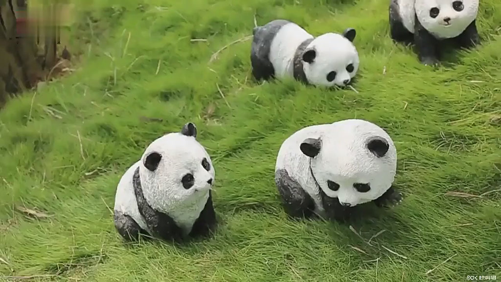 Garden Decoration, Courtyard Ornaments, Outdoor Lawn Garden Sculpture Resin Crafts Animal Simulation Panda Figurine